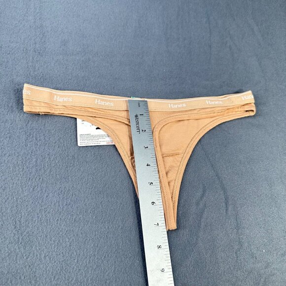 Hanes Originals Women's Size Small Panty Thong Beige New With Tags - Picture 8 of 8